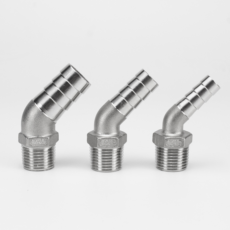 304不锈钢外丝弯头宝塔45度外螺纹格林头软水管皮接头竹节直插4分 - 图0