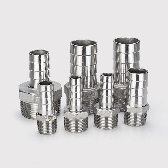 Stainless steel hexagonal pagoda leather pipe with external thread
