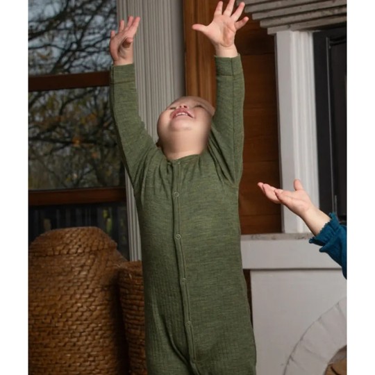 85折丹麦 Joha 25秋冬儿童宝宝美利奴羊毛长袖连体衣包屁衣上衣