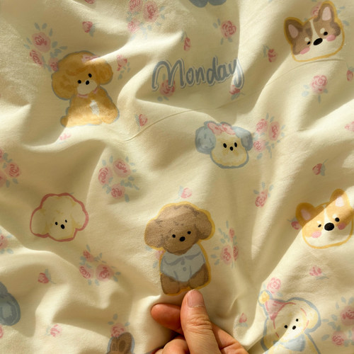 奶fufu可爱儿童纯棉床单单件100%全棉宿舍被单人床笠可配三四件套 - 图0