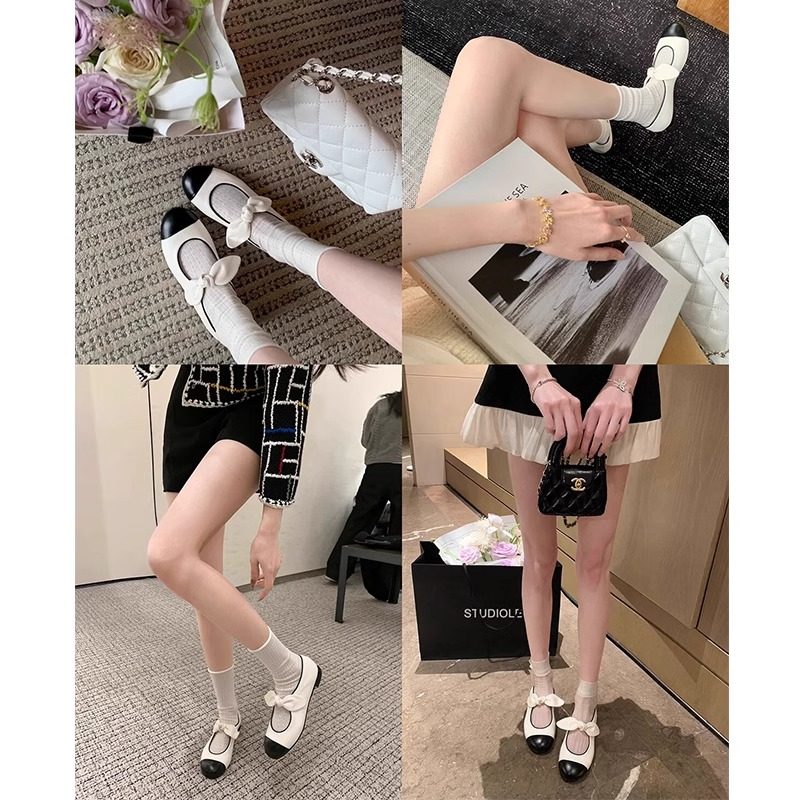 小香风蝴蝶结玛丽珍鞋子2025春季法式复古拼色浅口低跟小皮鞋单鞋,淘宝优惠券,粉丝福利购,淘宝优惠卷