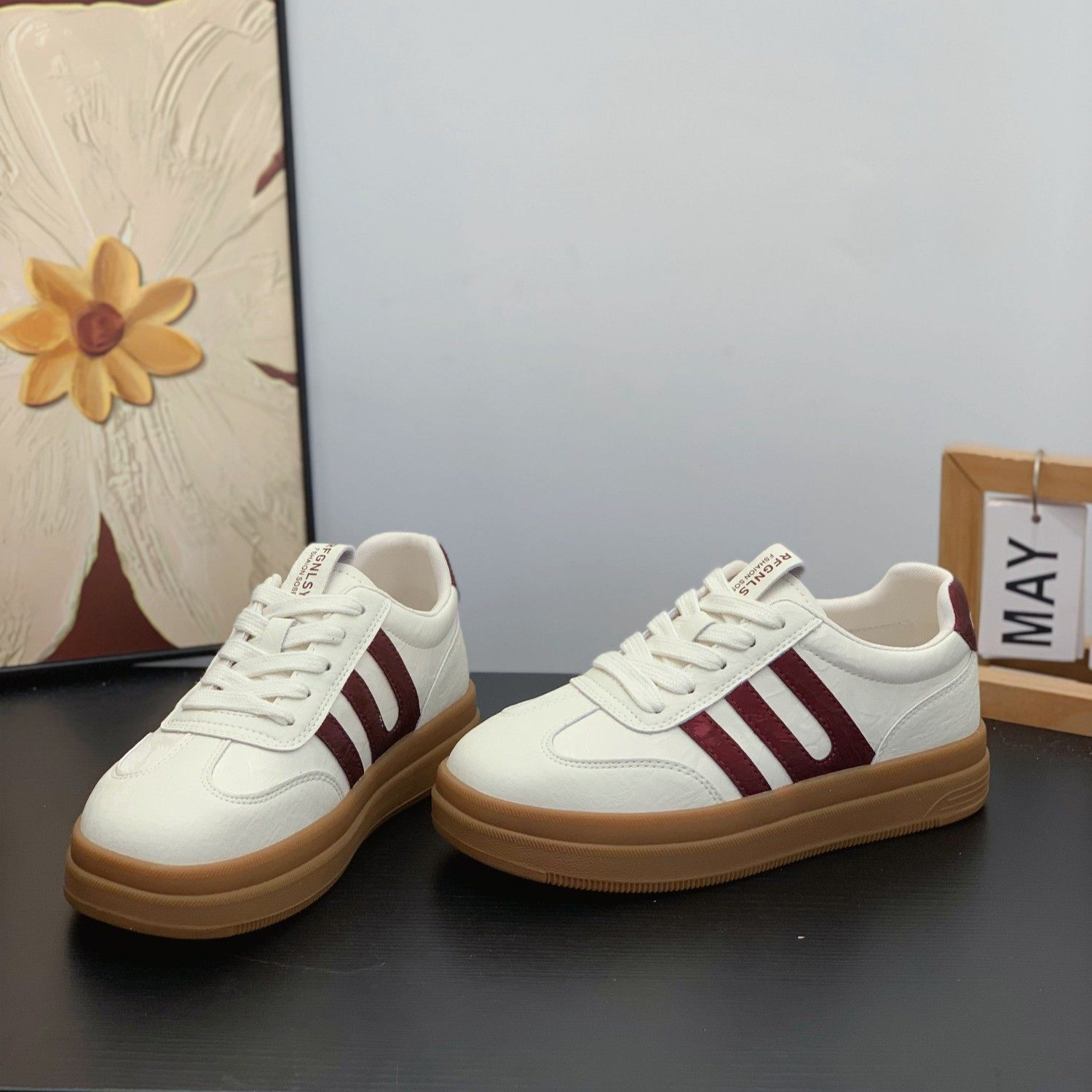 复古真皮德训鞋女2026春季新款百搭小白鞋爆款平底通勤休闲阿甘鞋,淘宝优惠券,粉丝福利购,淘宝优惠卷