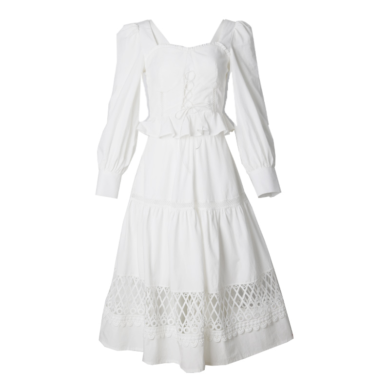 麦叙原创《独白》法式白色衬衫+半身裙套装两件套女2024春秋新款