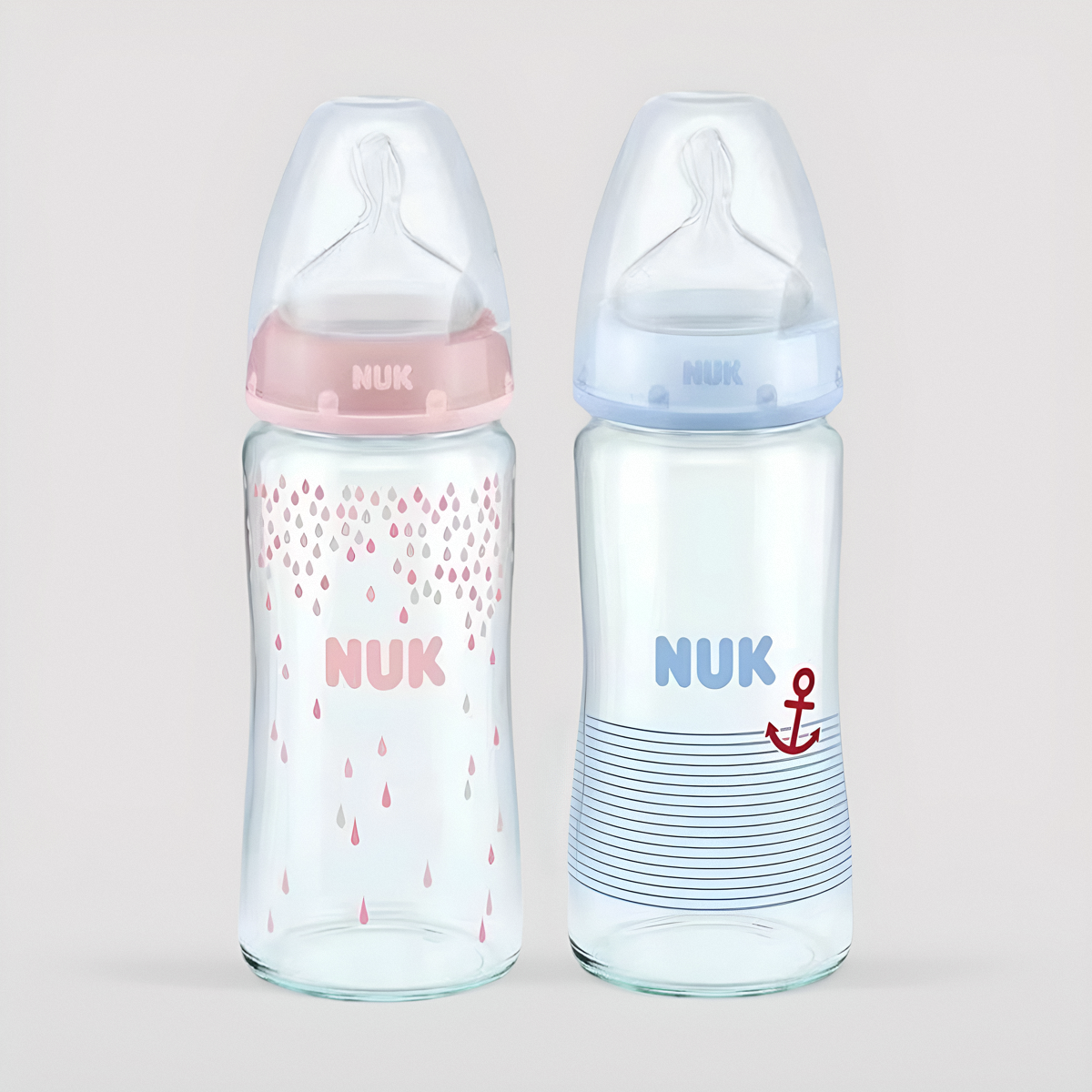 【特惠售卖】NUK婴儿宝宝宽口径玻璃奶瓶仿母乳实感颜色随机发货