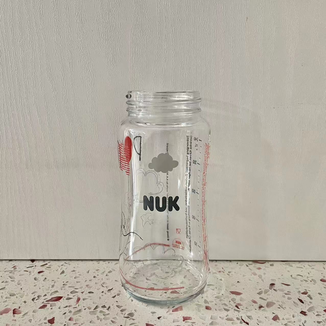 NUK德国进口宽口径玻璃奶瓶婴儿宝宝专用防呛奶可储奶120/240毫升