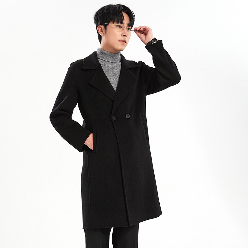 秋冬新款西装领双面羊绒大衣男中长款过膝休闲纯羊毛呢子外套风衣,淘宝优惠券,粉丝福利购,淘宝优惠卷