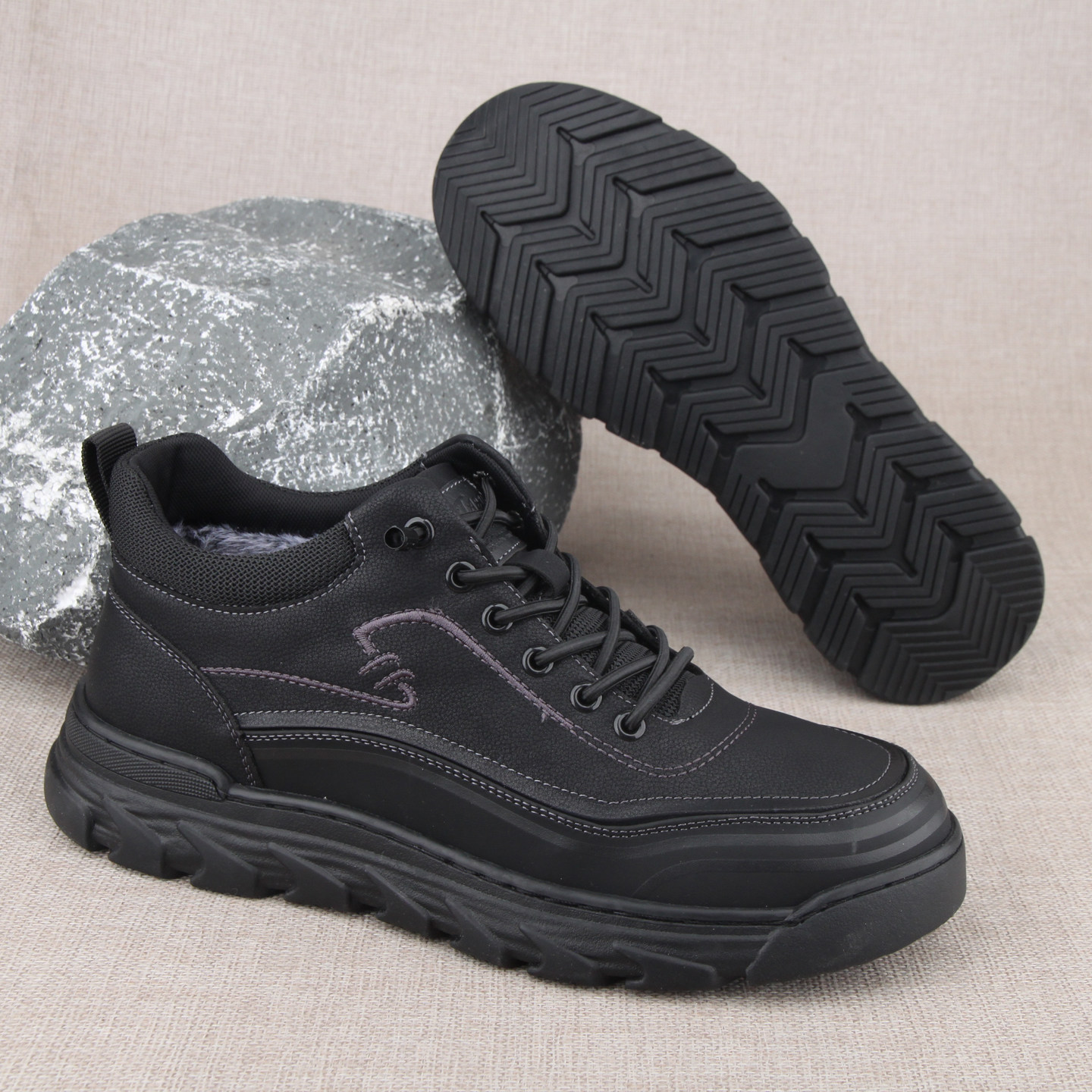 25年冬季新款加绒保暖男棉鞋仿皮面老北京舒适休闲鞋橡胶软底防滑,淘宝优惠券,粉丝福利购,淘宝优惠卷