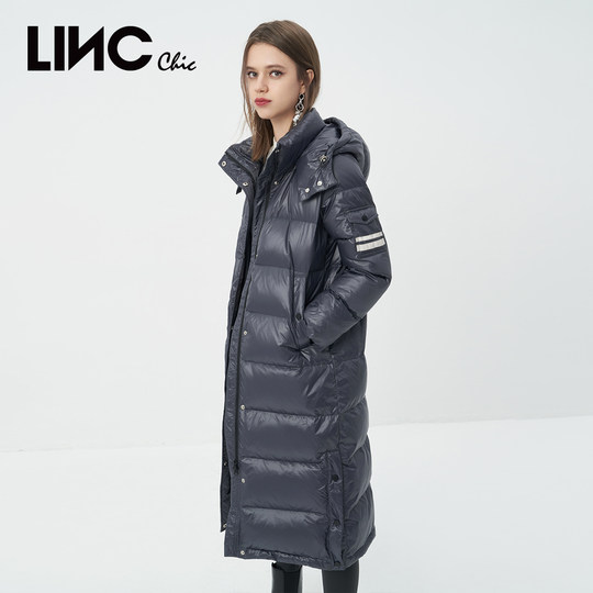LINCCHIC金羽杰羽绒服女款冬季修身款超长款羽绒服女Y22808191