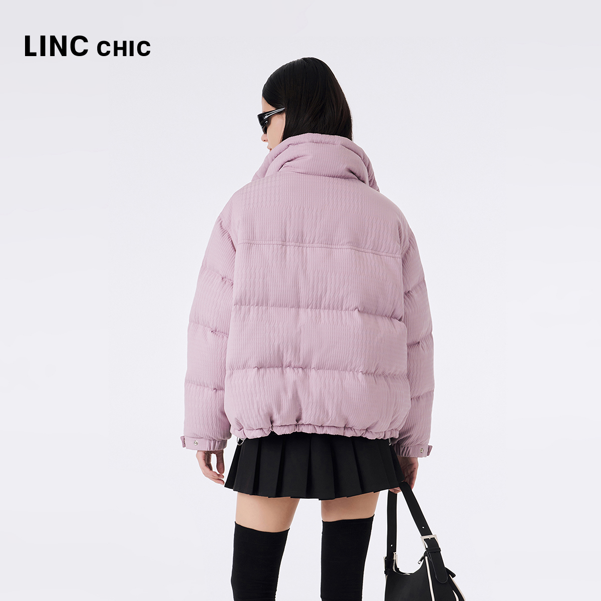 LINCCHIC金羽杰短款羽绒服女冬季2023新款都市时髦轻奢面包服1323