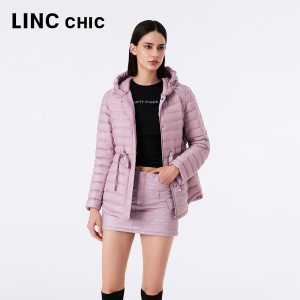 LINCCHIC金羽杰羽绒服女新款收腰轻薄短款羽绒服女外套Y21803272Y