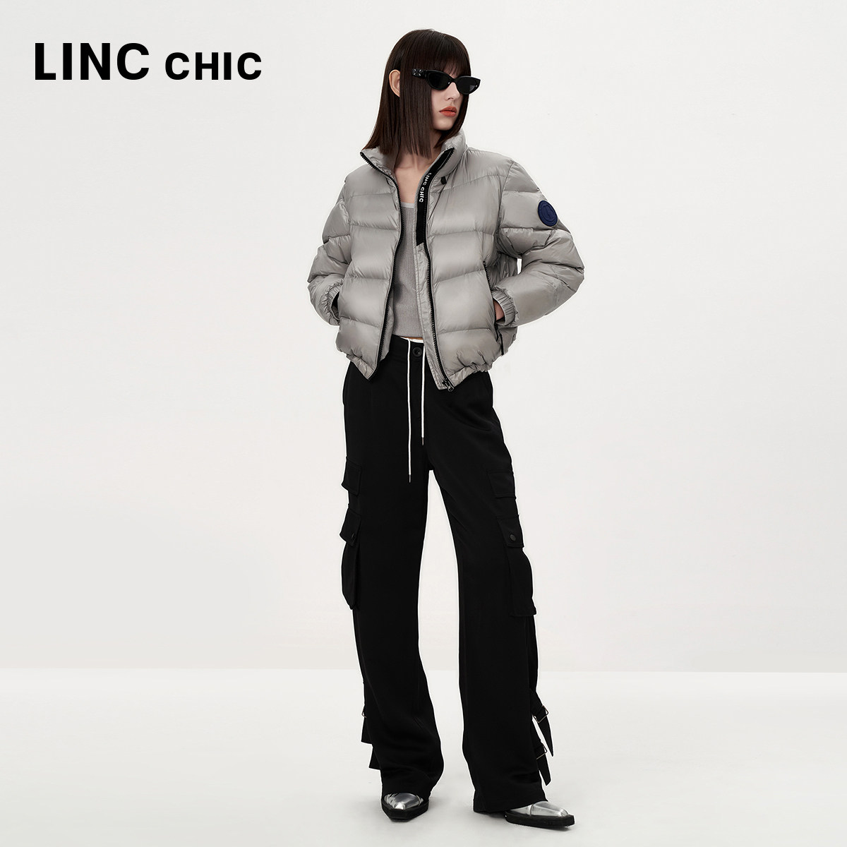 LINCCHIC金羽杰羽绒服女款冬季新款轻薄短款立领羽绒服女外套1067,淘宝优惠券,粉丝福利购,淘宝优惠卷