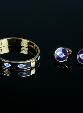 Halcyon Days恶魔之眼手镯简约轻奢女士复古小众首饰女款个性手环