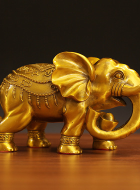 工厂直发《财福象》全铜大象工艺品黄铜色摆家居客厅玄关对象摆件