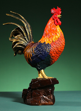 大吉大利鸡新中式摆件公鸡工艺品电视柜客厅家居装饰品办公室桌面