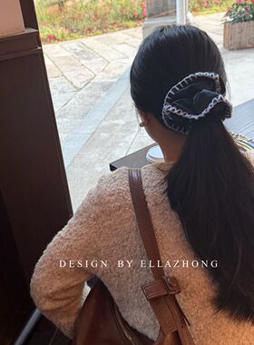Ellazhong藏蓝色大肠圈百搭发绳