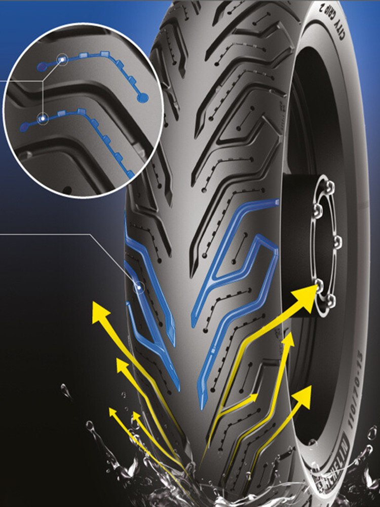 米其林City2 巡弋XMAX赛艇NMAX半热熔摩托车轮胎防滑真空胎电动车 - 图1