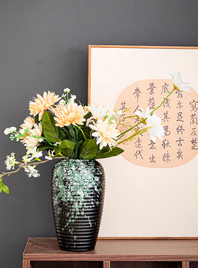 复古陶瓷插花花瓶水培花器摆件