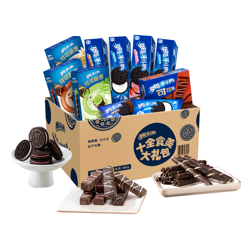 囤货奥利奥夹心饼干巧克力味十全食美儿童多口味零食组合整箱693g - 图3