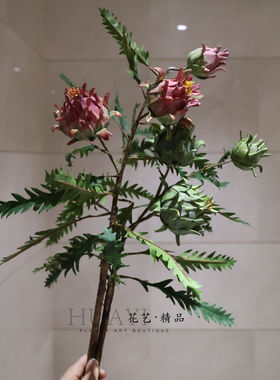 仿真锋利花南非蓟花 落地摆件仿真花卉装饰摆件铁棍蓟沙生植物