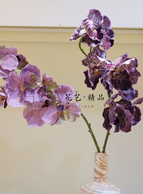 仿真蝴蝶兰紫色花束家居装饰摆件客厅插花工艺品年宵花装饰布置