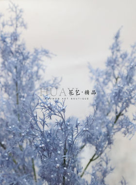 雾霾蓝雾梦幻紫迷雾黄栌花雾凇草松草仿真花蓝色豆豆花束插花造景
