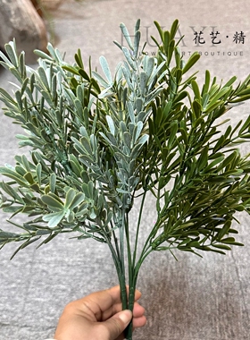 花箱插花素材绿植海桐叶仿真迷迭香天门冬灌木丛素材罗汉松枝条