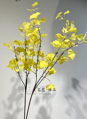 仿真银杏叶秋天黄色叶材