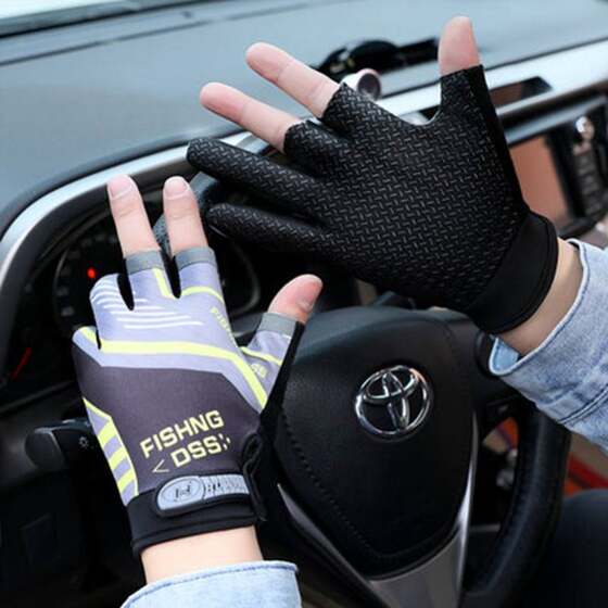 Fishing gloves, non-stick bait, waterproof, splash-proof, summer lure, anti-thorn, leak-proof, two-finger men's special rider, anti-slip