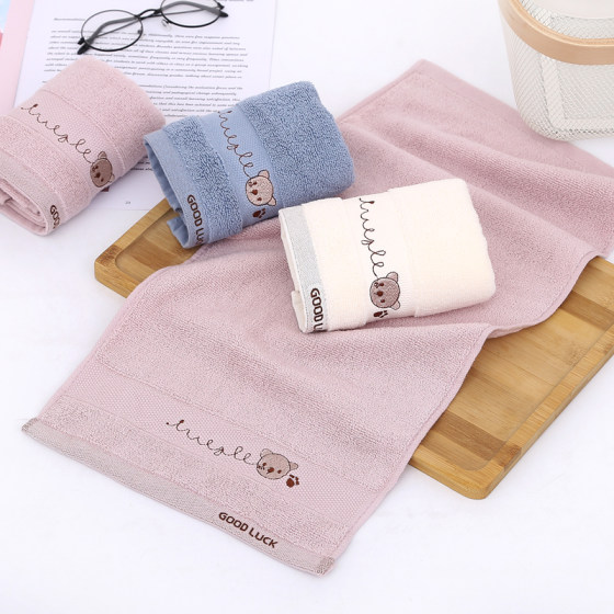 Face wash towel pure cotton household high-grade lint-free, water-absorbent and soft children's cartoon thickened cotton small face towel