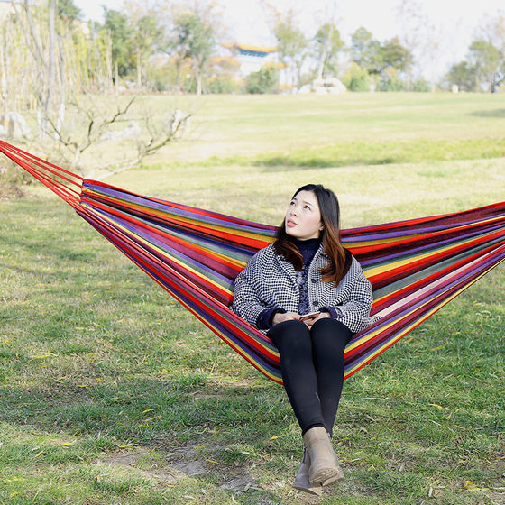 Adult hammock outdoor swing outdoor anti-rollover adult double hanging chair dormitory indoor camping children's picnic