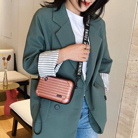 Internet celebrity box bag women 2025 new portable mini hard shell small suitcase one-shoulder crossbody bag small square bag trendy