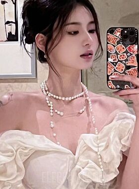 小众设计感破碎珍珠项链赫本复古