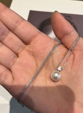 直播爆款王妃珍珠项链10mm奥地利珍珠纯银s925肖邦链澳白平替吊坠