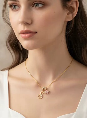 多巴胺少女 项链 爆款 26字母项链不锈钢链条 18k镀真金