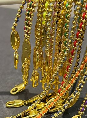 王昶同款多巴胺彩色新款法国redline红绳本命年编织手链镀18K手饰