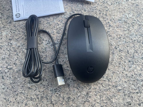 全新盒装正品HP惠普125 USB扁口有线鼠标 TPA-P001M 通用办公鼠标 - 图0