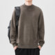 Solid color pullover half turtleneck sweater men's winter 2024