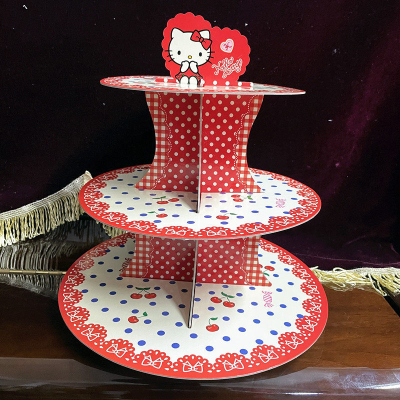 外单卡通甜品展示架纸质三层糕点架儿童生日聚会派对装饰蛋糕架子,淘宝优惠券,粉丝福利购,淘宝优惠卷