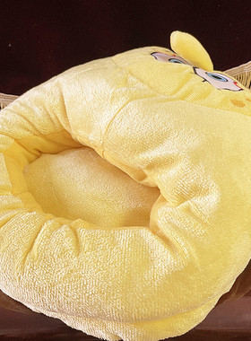 可爱海棉**毛绒暖脚鞋USB发热鞋电热鞋室内双脚用暖脚宝可拆卸