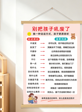 别把孩子吼废了家庭情绪管理挂画