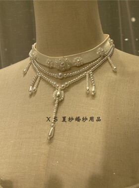 新娘结婚婚纱项链珍珠流苏