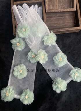 绿色原创超仙花朵造型摄影配饰