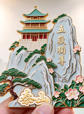 泰山文创金属冰箱贴旅游纪念品