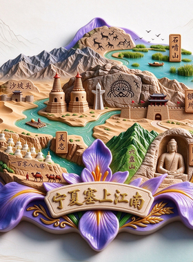 宁夏金属冰箱贴旅游纪念品磁吸款