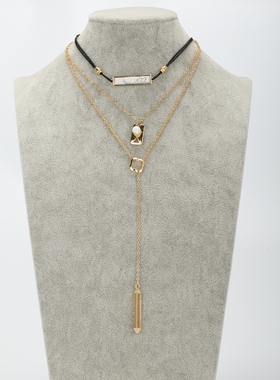 原创设计风流苏个性款多层毛衣链