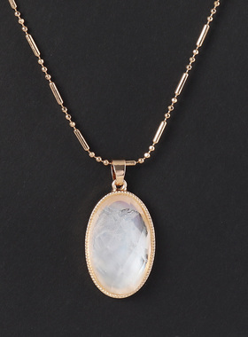 欧美风鲍鱼贝椭圆简约百搭项链