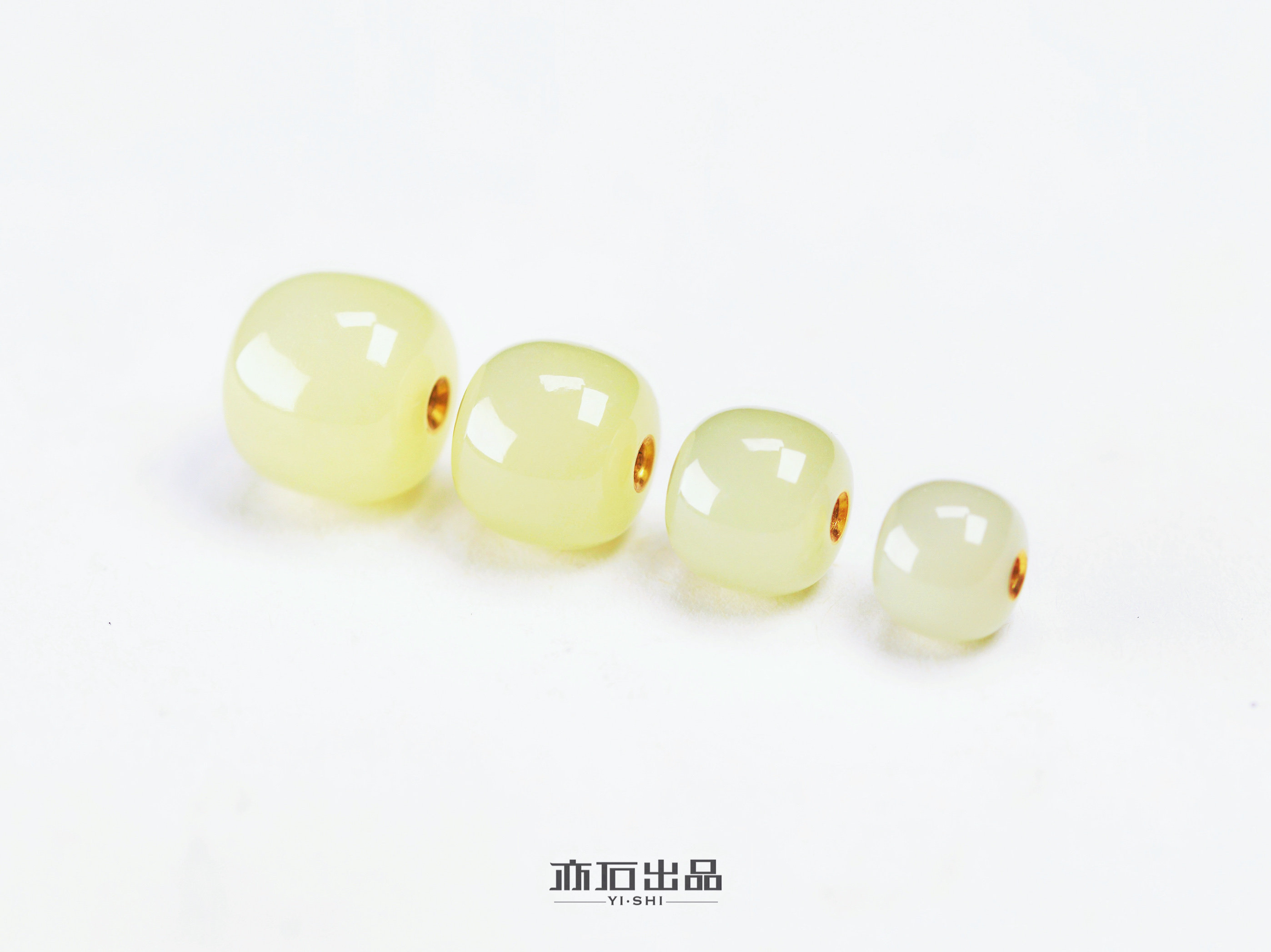 亦石出品·清雅柳黄色·黄口料老型珠 和田玉·黄口料·7-10㎜款