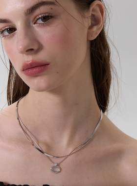 极光以南原创双层白玉髓锁骨链女