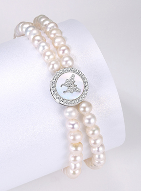 极光以南女淡水珍珠双层手链原创