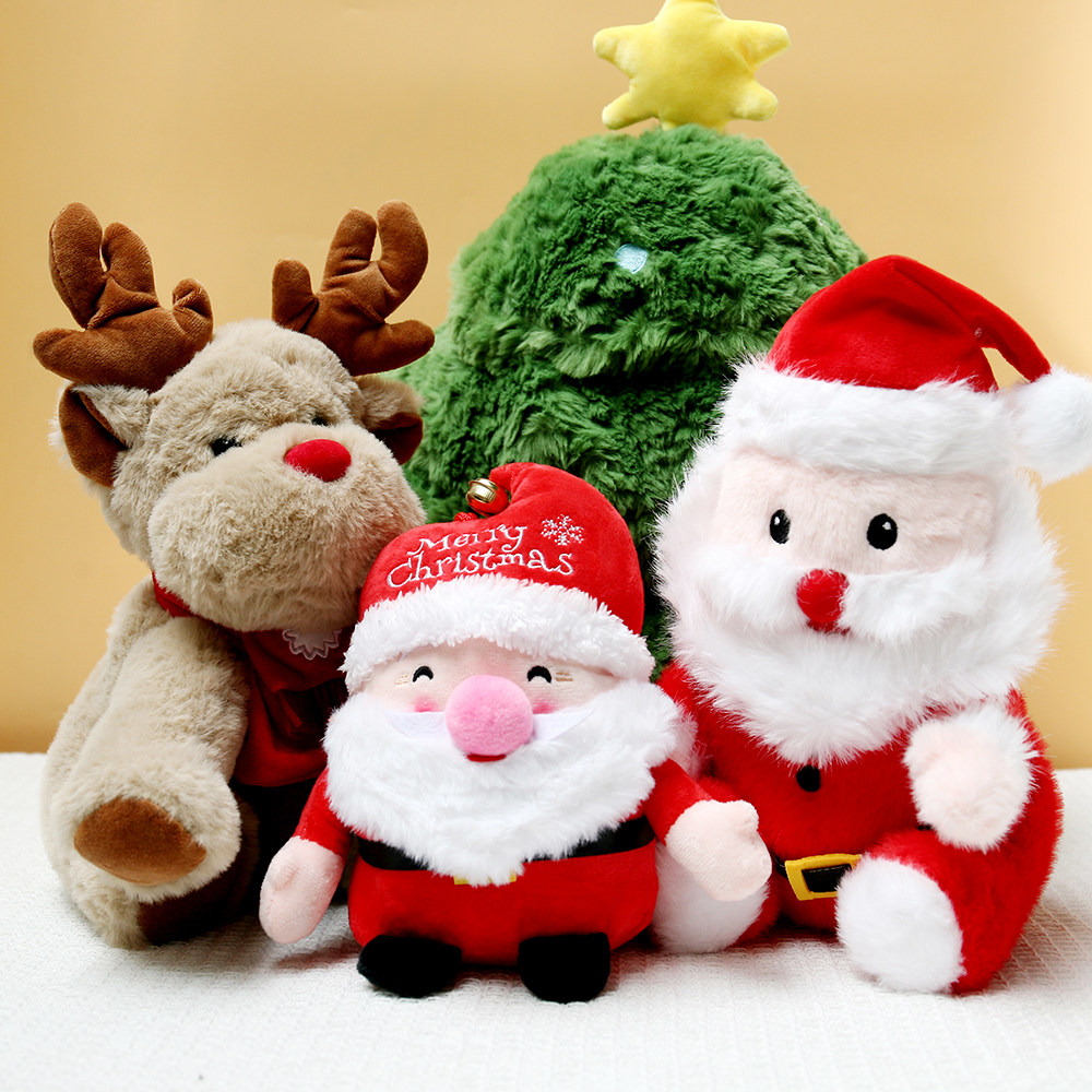 圣诞老人毛绒玩偶麋鹿公仔娃娃圣诞树抱枕女孩儿童圣诞节礼物节品